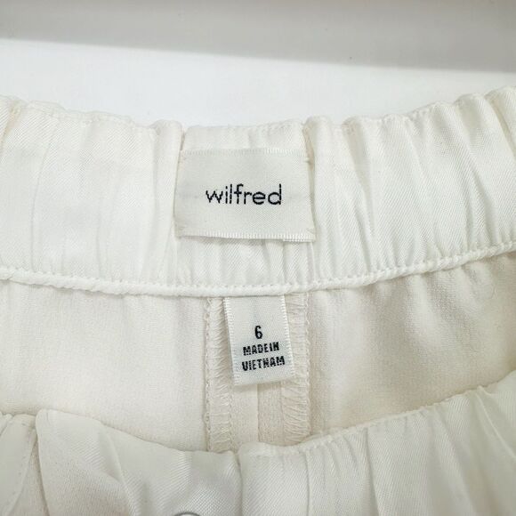 Aritzia Wilfred Drawstring Zip Crop Jogger Pants in Ecru Cream Women's 6 - Picture 7 of 9